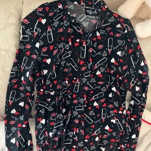 Hell Bunny Small Rare Lipstick 💄 Hearts ❤️ blouse